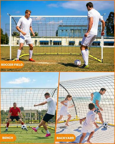 Soccer Goal for Backyard, 12×6 ft /6×4 ft Portable Soccer Goal Net, Quick Setup Soccer Goals with 1 Carry Bag in Kuwait