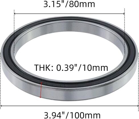 6816-2RS Deep Groove Ball Bearings, Double Rubber Sealed Miniature Bearing Steel Skateboard Bearing 1pcs, 4in Bore 3in OD 0.4in Width, 61816-2RS Bearings in Kuwait