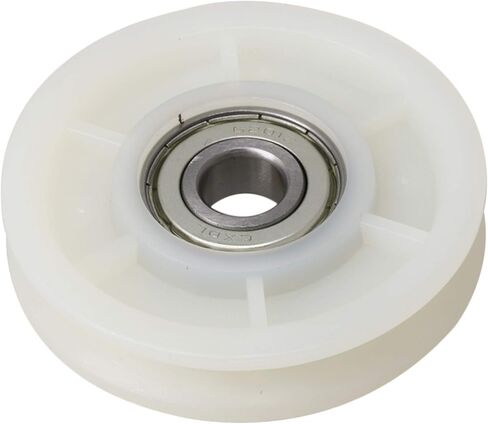 Creamy White Nylon Bearing Steel Cable Pulley Wheel Bearing V Shape Groove Idler Pulley 12x70x14mm Load-Bearing 155KG for Gym Equipment in Kuwait