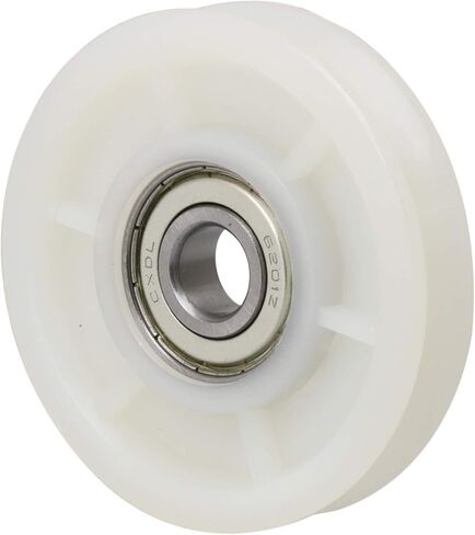Creamy White Nylon Bearing Steel Cable Pulley Wheel Bearing V Shape Groove Idler Pulley 12x70x14mm Load-Bearing 155KG for Gym Equipment in Kuwait