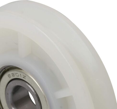 Creamy White Nylon Bearing Steel Cable Pulley Wheel Bearing V Shape Groove Idler Pulley 12x70x14mm Load-Bearing 155KG for Gym Equipment in Kuwait