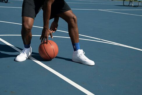 For Bare Feet NBA CLASSIC LOGOMAN Quarter Sock, Royal, Size Large in Kuwait