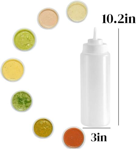 6 Pack 32 oz Clear Squeeze Bottle with Large Plastic Wide Mouth | Durable BPA-Free Plastic, Dishwasher Safe, Pack of 6 in Kuwait