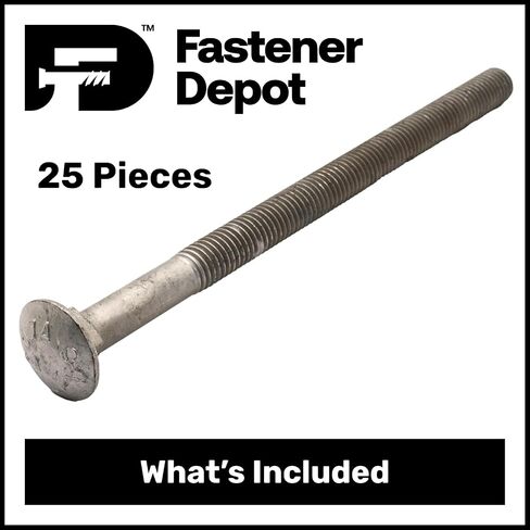 3/8"-16 x 7 (25 Pack) Hot Dipped Galvanized Carriage Bolt Grade 307A for Exterior Use by Fastener Depot in Kuwait