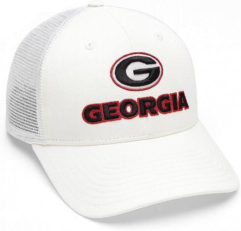 Officially Licensed University Georgia White Mesh Trucker Hat Classic Bulldogs Primary Home Team Logo Adjustable MVP Snapback Baseball Sports Ball Cap in Kuwait