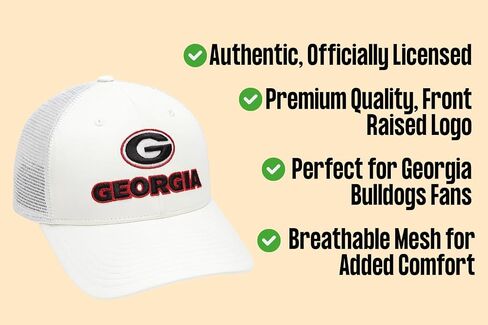 Officially Licensed University Georgia White Mesh Trucker Hat Classic Bulldogs Primary Home Team Logo Adjustable MVP Snapback Baseball Sports Ball Cap in Kuwait