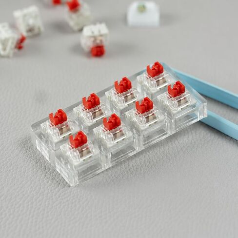 8 Pcs Mechanical Keyboard Switch Set, Linear and Tactile Keyboard Switches for Custom Gaming Keyboard, Dustproof Transparent Switch Replacement, Black Red Blue Brown Mixed Options in Kuwait