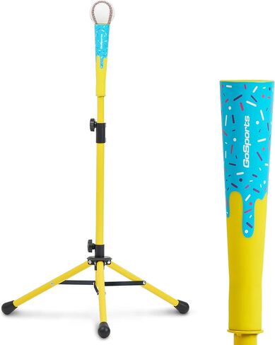 GoSports Baseball & Softball Drip Batting Tee - Adjustable (26.5" - 40") Tripod Hitting Tee with Weighted Steel Base for All Ages - Tball Practice Accessory and Baseball Training Equipment in Kuwait
