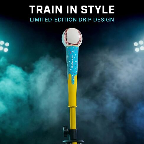 GoSports Baseball & Softball Drip Batting Tee - Adjustable (26.5" - 40") Tripod Hitting Tee with Weighted Steel Base for All Ages - Tball Practice Accessory and Baseball Training Equipment in Kuwait