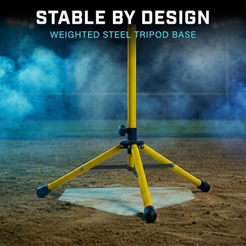GoSports Baseball & Softball Drip Batting Tee - Adjustable (26.5" - 40") Tripod Hitting Tee with Weighted Steel Base for All Ages - Tball Practice Accessory and Baseball Training Equipment in Kuwait