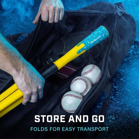 GoSports Baseball & Softball Drip Batting Tee - Adjustable (26.5" - 40") Tripod Hitting Tee with Weighted Steel Base for All Ages - Tball Practice Accessory and Baseball Training Equipment in Kuwait