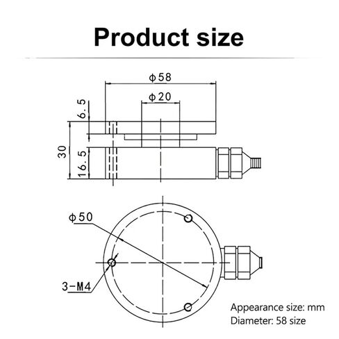 Φ58mm تحميل خلية وزنها الاستشعار ضغط وكشف التوتر شفة تثبيت للتحكم الآلي 1 قطعة (200 كجم) in Kuwait