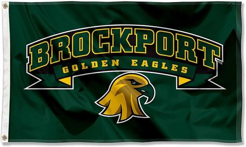 شركة College Flags & Banners Co. SUNY Brockport Golden Eagles Wordmark علم كبير بحلقة معدنية in Kuwait