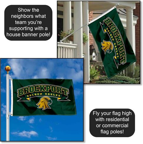 شركة College Flags & Banners Co. SUNY Brockport Golden Eagles Wordmark علم كبير بحلقة معدنية in Kuwait