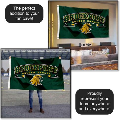 شركة College Flags & Banners Co. SUNY Brockport Golden Eagles Wordmark علم كبير بحلقة معدنية in Kuwait