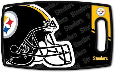 YouTheFan NFL Pittsburgh Steelers Spirit Series 3-Piece BBQ Set, Stainless Steel, 22" x 9" & NFL Pittsburgh Steelers Logo Series Cutting Board in Kuwait