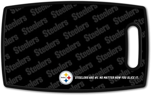 YouTheFan NFL Pittsburgh Steelers Spirit Series 3-Piece BBQ Set, Stainless Steel, 22" x 9" & NFL Pittsburgh Steelers Logo Series Cutting Board in Kuwait