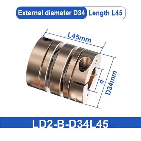 D34L45 5-16mm رمح مزدوج القرص المقرنة عالية الدقة الألومنيوم اقتران مرن 1 قطعة ﻿(5X7) in Kuwait