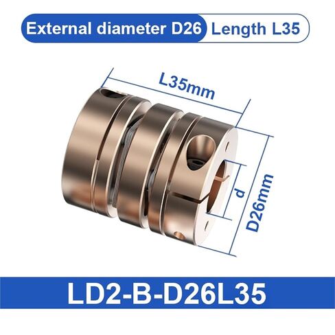 D26L35 4-14mm رمح مزدوج القرص المقرنة عالية الدقة الألومنيوم اقتران مرن 1 قطعة ﻿(10X10) in Saudi Arabia