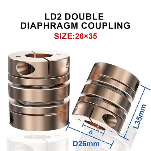 D26L35 4-14mm رمح مزدوج القرص المقرنة عالية الدقة الألومنيوم اقتران مرن 1 قطعة ﻿(10X10) in Saudi Arabia