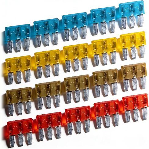 20 قطعة AMP APT ATR Micro 3-Prong Blade Fuse، مجموعة متنوعة من صمامات النوافذ الشفافة، 5A/7.5A/10A/15A استبدال الصمامات الصغيرة للشاحنة البحرية (ملونة) in Kuwait