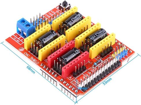 Generic CNC Expansion Board, 4Pcs A4988 Stepper Motor Driver with Removable Compatibility, Ideal for Engraver 3D Printer GRBL 0.8 Firmware in Kuwait