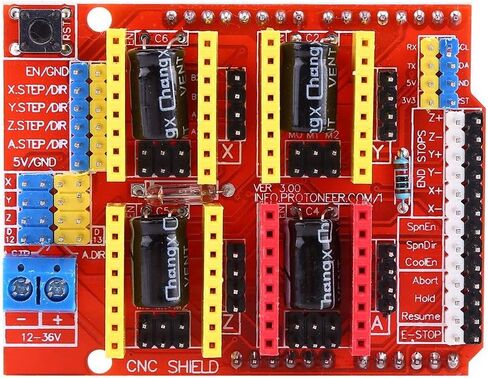 Generic CNC Expansion Board, 4Pcs A4988 Stepper Motor Driver with Removable Compatibility, Ideal for Engraver 3D Printer GRBL 0.8 Firmware in Kuwait