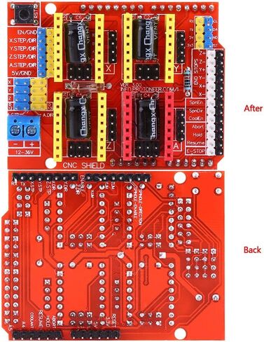 Generic CNC Expansion Board, 4Pcs A4988 Stepper Motor Driver with Removable Compatibility, Ideal for Engraver 3D Printer GRBL 0.8 Firmware in Kuwait