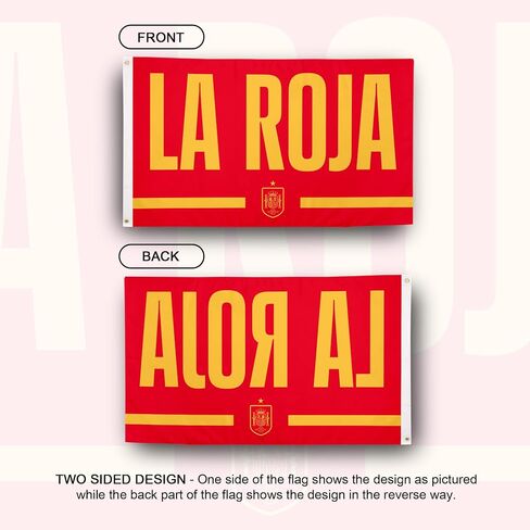 Desert Cactus Royal Spanish Football Federation Flag - 3 x 5 Feet RFEF La Roja Football Soccer Banner, Indoor/Outdoor Durable Fabric, 100% Polyester Design (Design G) in Kuwait