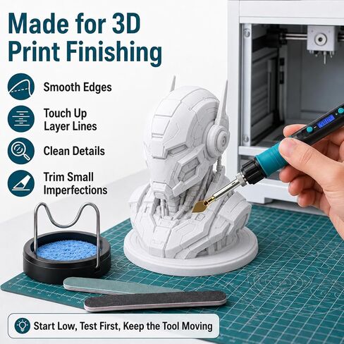 3D Printing Tools Kit with 100W Digital Soldering Iron, 420Pcs Brass Heat Set Inserts M2-M8, 3D Print Smoothing Tool Tips, Threaded Inserts for Plastic, Plastic Welding & Finishing Kit in Saudi Arabia