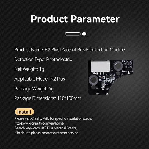 لوحة كشف الشعيرات الرسمية K2 Plus من Creality، لوحة K2 Plus الكهروضوئية بدون كابل، ملحقات الطابعة ثلاثية الأبعاد لـ K2 Plus/K2 Pro/K2 in Kuwait