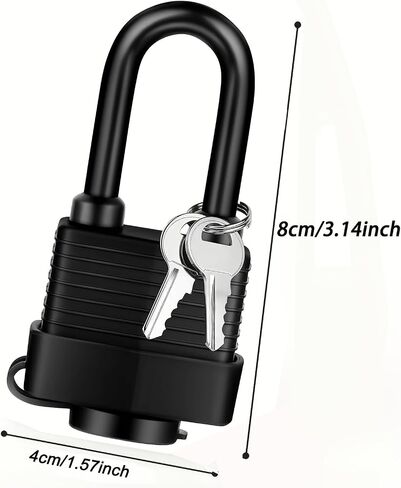 [2 Packs] Long Shackle Padlocks with 3 Keys, Heavy Duty, Waterproof | Waterproof Rust Resistant Heavy Duty Locks for Outdoor Storage, Fence, Gate, Shed, Garage in Kuwait