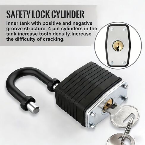 [2 Packs] Long Shackle Padlocks with 3 Keys, Heavy Duty, Waterproof | Waterproof Rust Resistant Heavy Duty Locks for Outdoor Storage, Fence, Gate, Shed, Garage in Kuwait