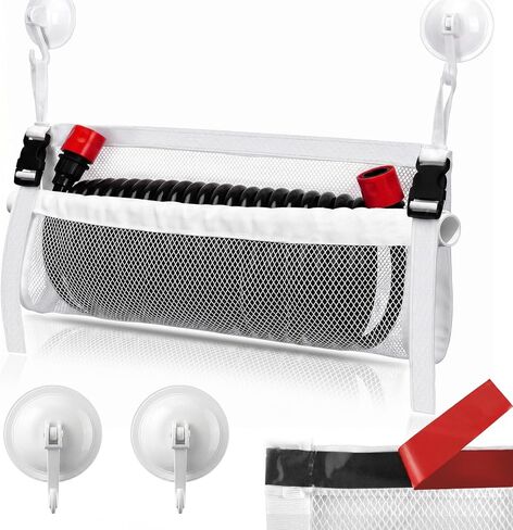 Boat Washdown Hose Hammock, Boat Hose Storage Holder, No-Drill Coiled Hose Mount with Suction Cups and Adjustable Straps for Boats, Docks and RVs (1, white) in Kuwait