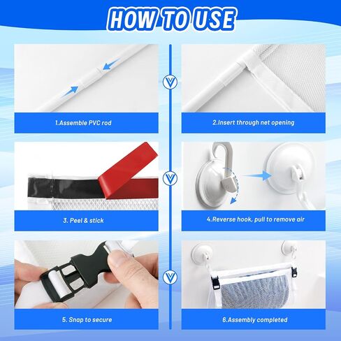 Boat Washdown Hose Hammock, Boat Hose Storage Holder, No-Drill Coiled Hose Mount with Suction Cups and Adjustable Straps for Boats, Docks and RVs (1, white) in Kuwait