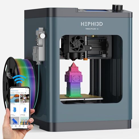 TINA2 Plus 3D Printer with WiFi Cloud, HEPHI3D DIY 3D Printers 250mm/s High Speed, Auto Leveling Mini 3D Printer for Beginners and Kids, Fully Assembly 3D Printers Open Source for Home, Office, School in Kuwait