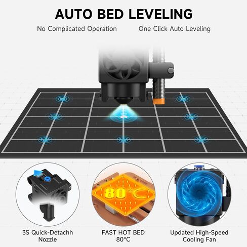 TINA2 Plus 3D Printer with WiFi Cloud, HEPHI3D DIY 3D Printers 250mm/s High Speed, Auto Leveling Mini 3D Printer for Beginners and Kids, Fully Assembly 3D Printers Open Source for Home, Office, School in Kuwait