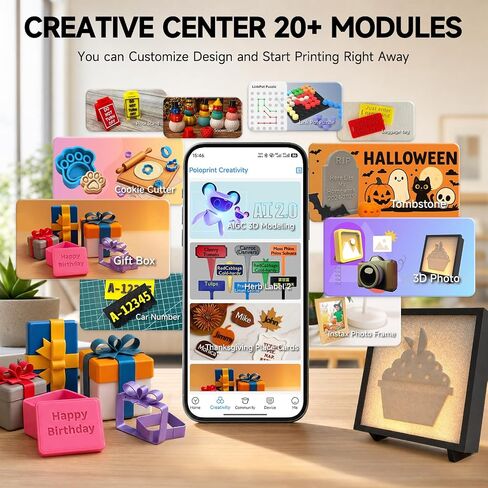TINA2 Plus 3D Printer with WiFi Cloud, HEPHI3D DIY 3D Printers 250mm/s High Speed, Auto Leveling Mini 3D Printer for Beginners and Kids, Fully Assembly 3D Printers Open Source for Home, Office, School in Kuwait