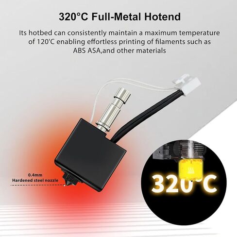 3 عبوات من الفولاذ الصلب الطارد Hotend Kit لـ Anycubic Kobra S1/Combo/ACE Pro 0.2 مم 0.4 مم 0.6 مم رأس الطباعة الساخن كتلة سخان قضيب التسخين فوهة الثرمستور لطابعة Anycubic Kobra S1 ثلاثية الأبعاد in Kuwait