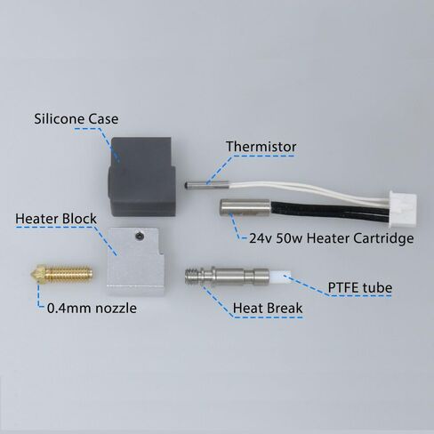 3 عبوات من الفولاذ الصلب الطارد Hotend Kit لـ Anycubic Kobra S1/Combo/ACE Pro 0.2 مم 0.4 مم 0.6 مم رأس الطباعة الساخن كتلة سخان قضيب التسخين فوهة الثرمستور لطابعة Anycubic Kobra S1 ثلاثية الأبعاد in Kuwait