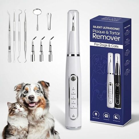 Canivet Kit - Silent Ultrasonic Plaque & Tartar Remover for dogs (White) in Kuwait