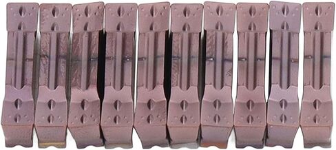 10Pcs Carbide Grooving Inserts C Cut Off, Carbide Grooving Inserts C, PVD Coated Grooving Inserts for Stainless Steel, Hard Alloy Turning Inserts with Storage Box for CNC in Kuwait