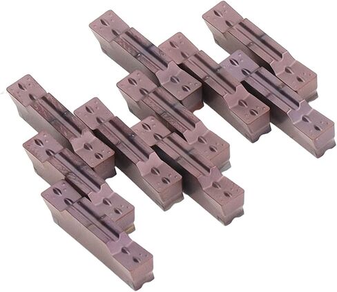 10Pcs Carbide Grooving Inserts C Cut Off, Carbide Grooving Inserts C, PVD Coated Grooving Inserts for Stainless Steel, Hard Alloy Turning Inserts with Storage Box for CNC in Kuwait