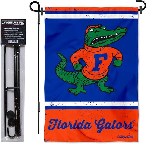 Florida Gators Vintage Retro Throwback Garden Flag with Stand Holder in Saudi Arabia