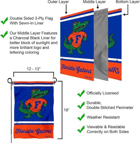 Florida Gators Vintage Retro Throwback Garden Flag with Stand Holder in Saudi Arabia