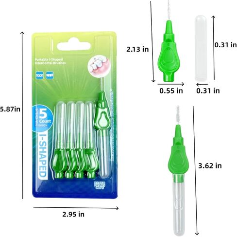 20pcs Interdental Brushes, Short Handle I-Shaped Soft Bristled Dental Picks, Reusable Floss Pick Orthodontic Teeth Clean Between Teeth Mini Oral Care Tool (Blue（1.0-1.2mm）) in Kuwait