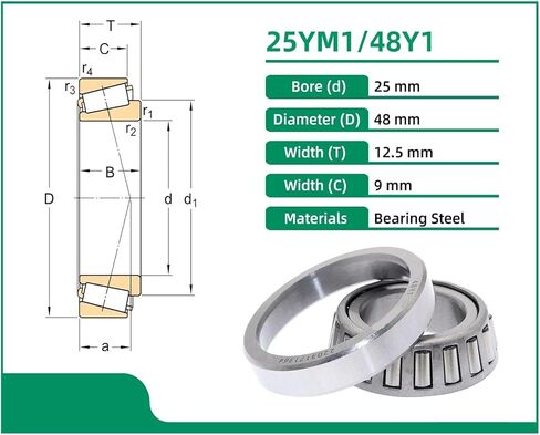 1 قطعة 25YM1 48Y1 25X48X12.5 25YM1/48Y1 48KS-25Y مدبب أسطواني دعم مخروط + كوب in Kuwait
