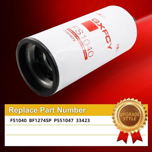 FS1040 فلتر فاصل المياه الوقود استبدال BF1274SP P551047 33423 | متوافق مع ISX QSX 15 لتر (عبوة من 4 قطع) in Kuwait