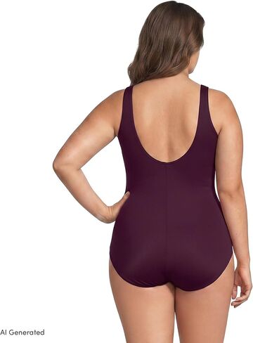 Lands' End Womens Chlorine Resistant Tugless Tank Soft Cup One Piece Swimsuit Dark Wine Plus 24w in Kuwait