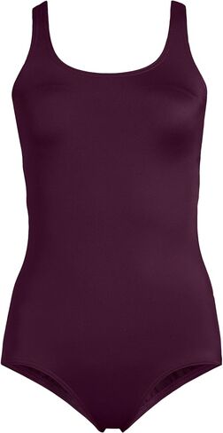 Lands' End Womens Chlorine Resistant Tugless Tank Soft Cup One Piece Swimsuit Dark Wine Plus 24w in Kuwait
